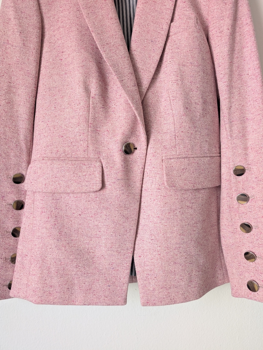 Veronica Beard Steele Pink Wool Tweed Dickey Jacket Blazer Size 2 Celebrity - Picture 8 of 14